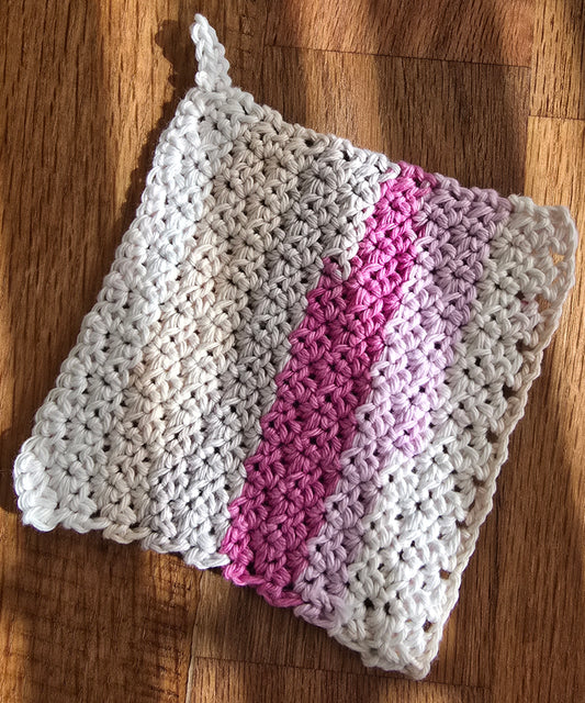Pink cream washcloth