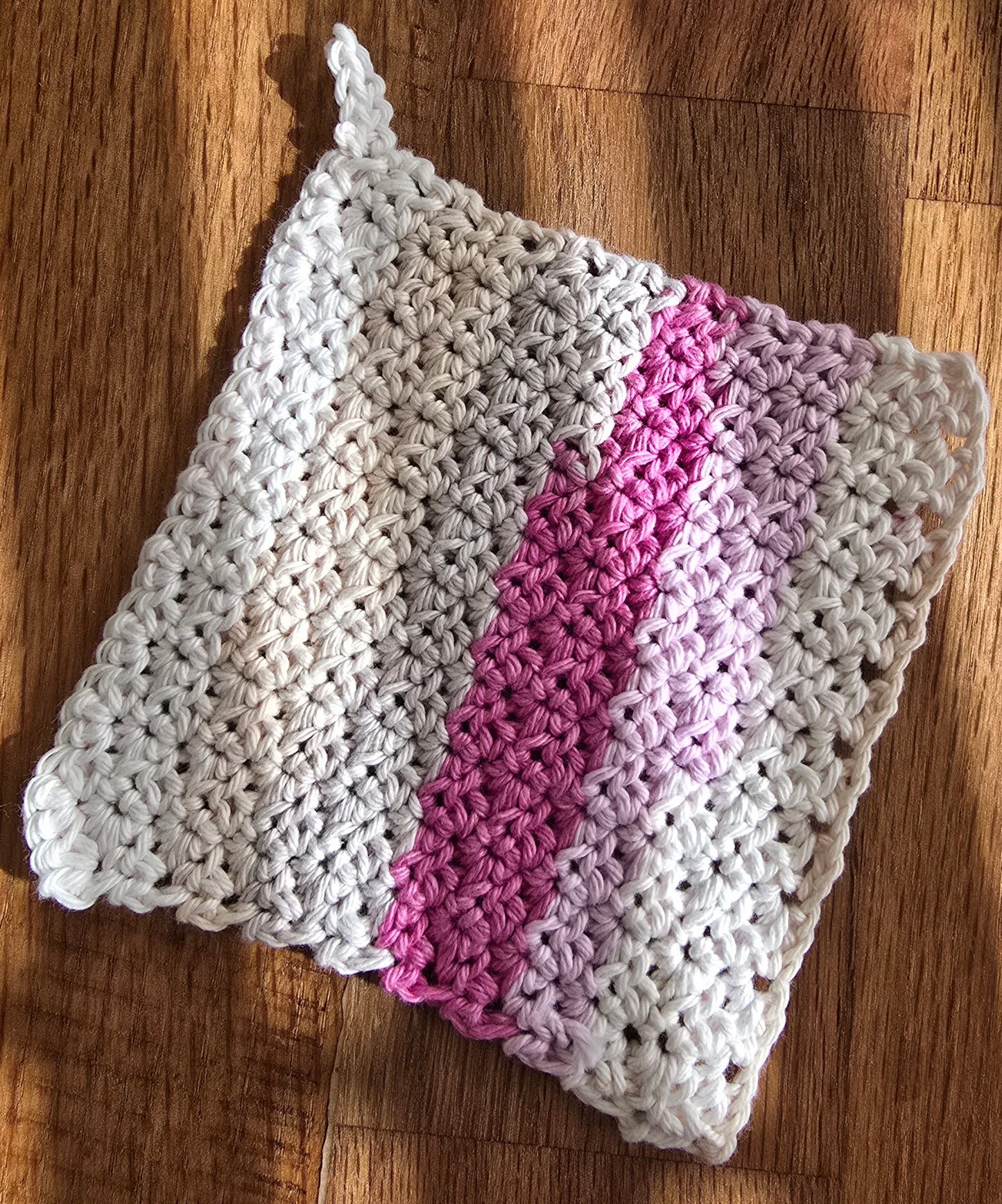 Pink cream washcloth