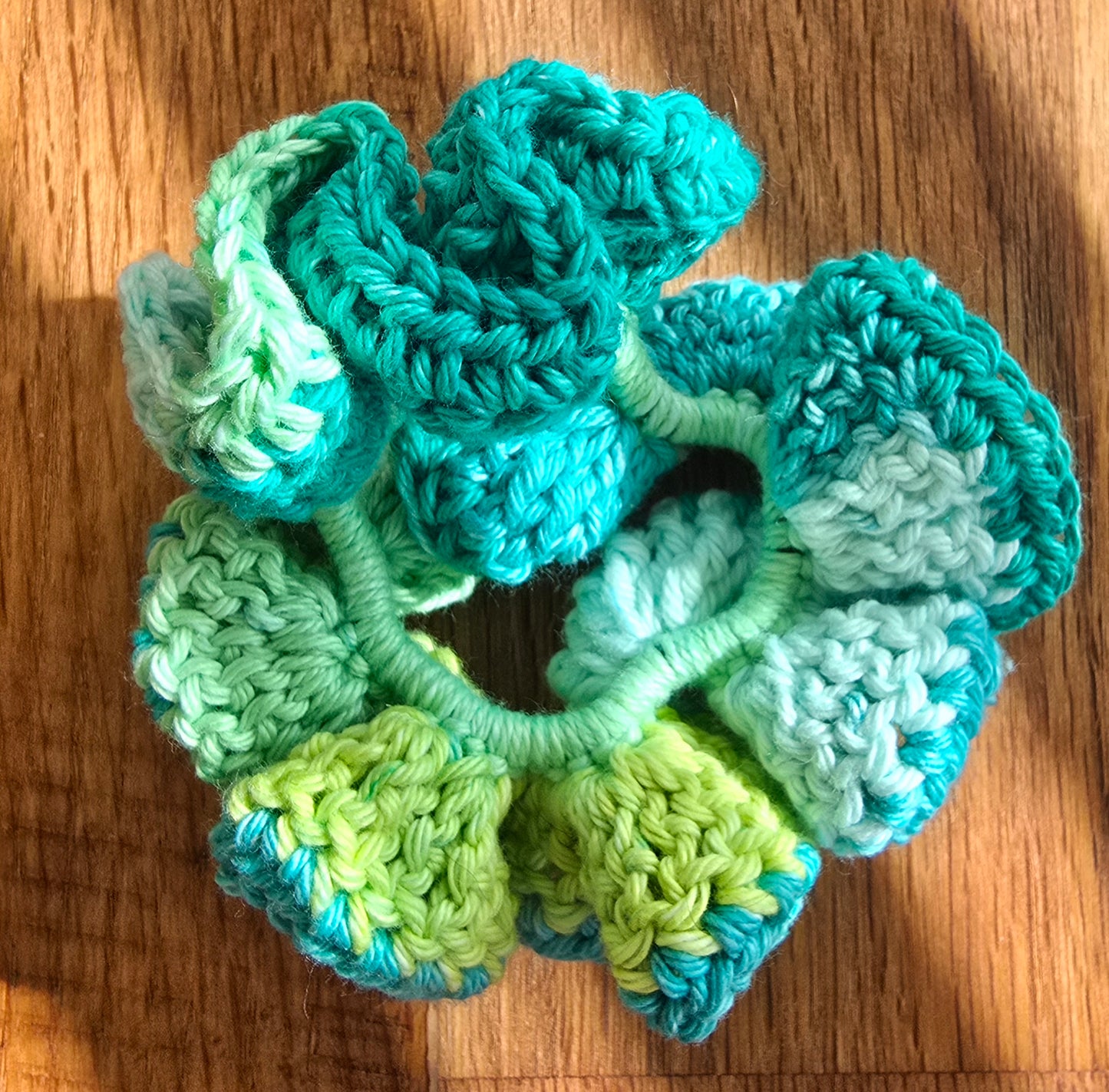 Aqua & Lime Scrunchie