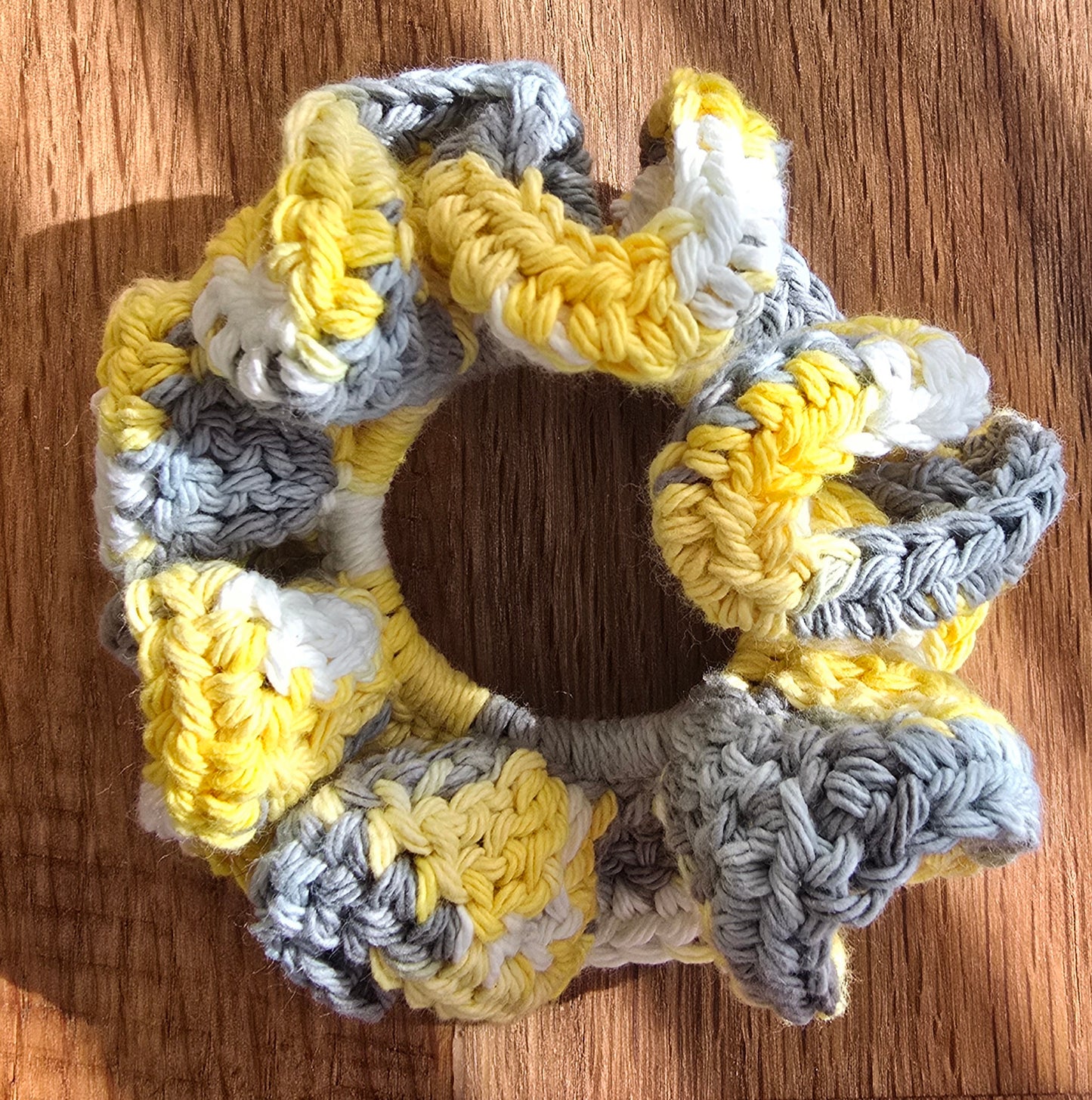 Yellow & Gray Scrunchie