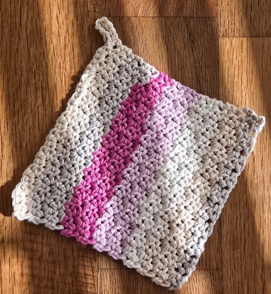Pink cream washcloth